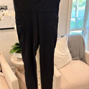 Zella Black High-Waist Track Joggers with Zippered Side Pockets Fleece Lined